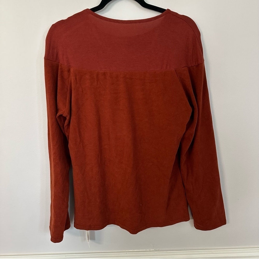 OGL Eco-Mousse Womens Long Sleeve Crewneck Wool Blend Rust Orange Top Sz 2XL NWT - Picture 11 of 11